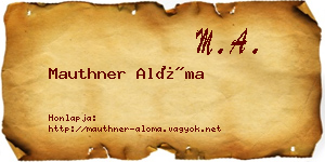 Mauthner Alóma névjegykártya